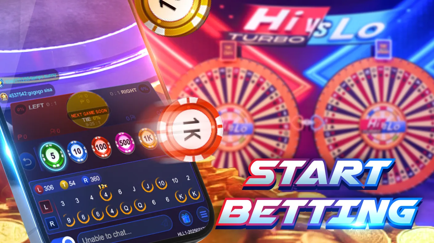 Hi Lo Card Game - Starting Betting