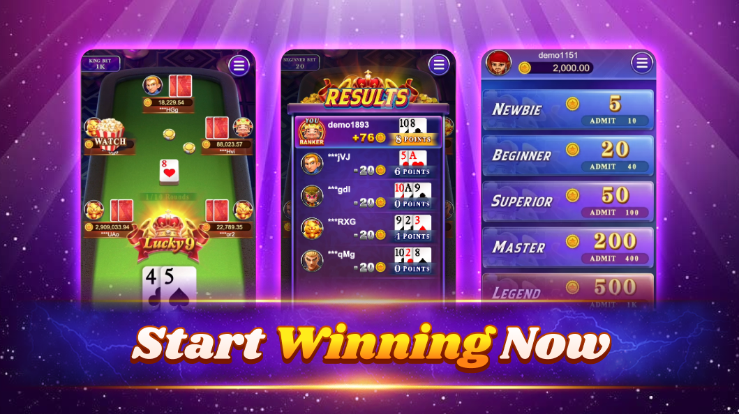 Lucky 9 Online Casino Games