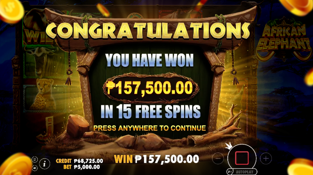 African Elephant Slot Machine - Big Win